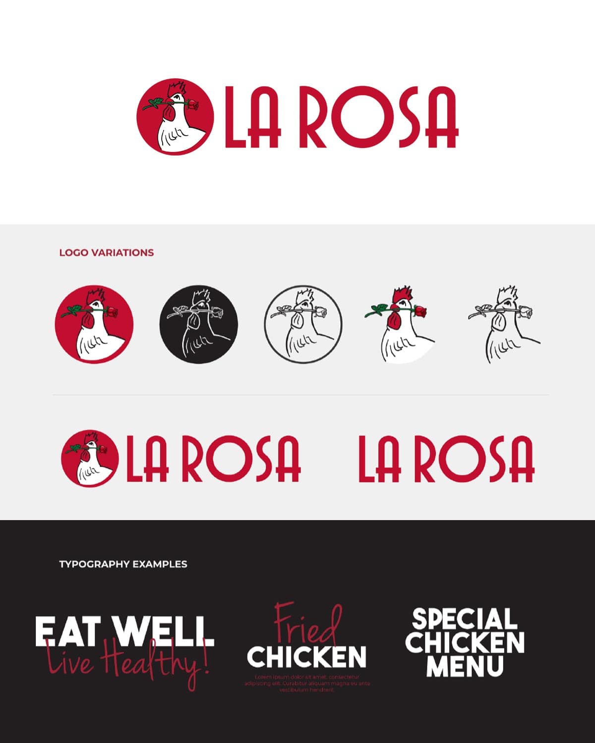 Graphics & Collateral for La Rosa Chicken & Grill by MediaScher