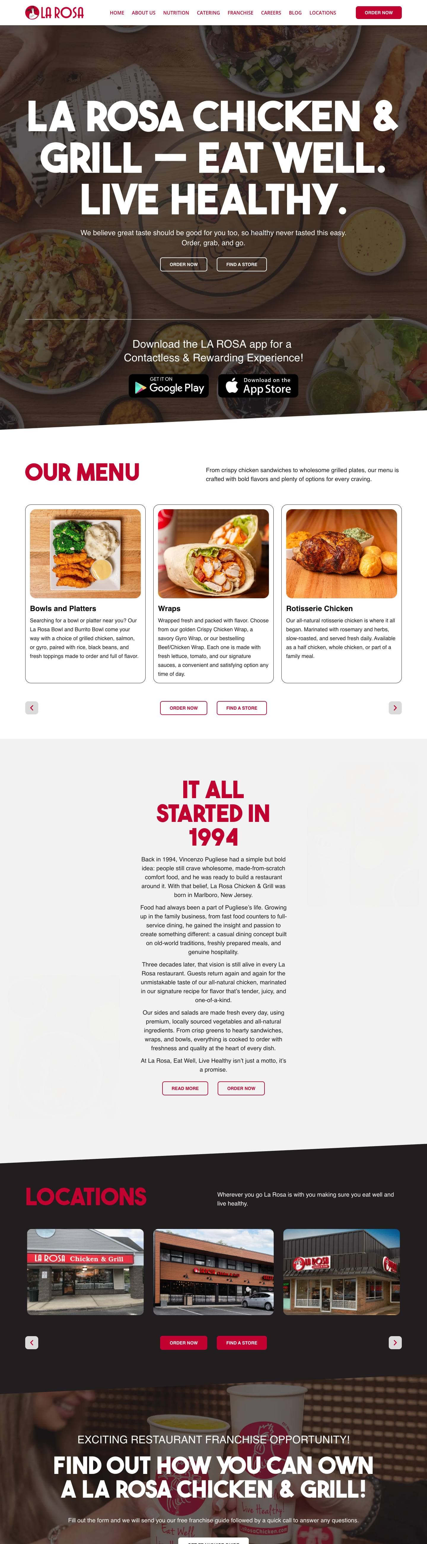 La Rosa Chicken & Grill website designed by MediaScher